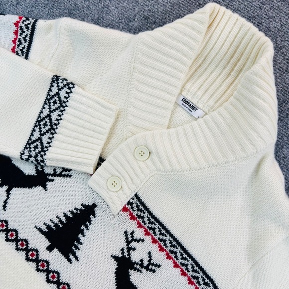 Coofandy Other - Coofandy Men's L Christmas Sweater Reindeer Tree Fair Isle Shawl Collar Pullover